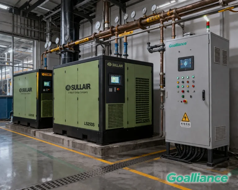 Retrofit VFD Kompresor Udara — Fasilitas Manufaktur Kaca Lembaran, Provinsi Hebei, Tiongkok